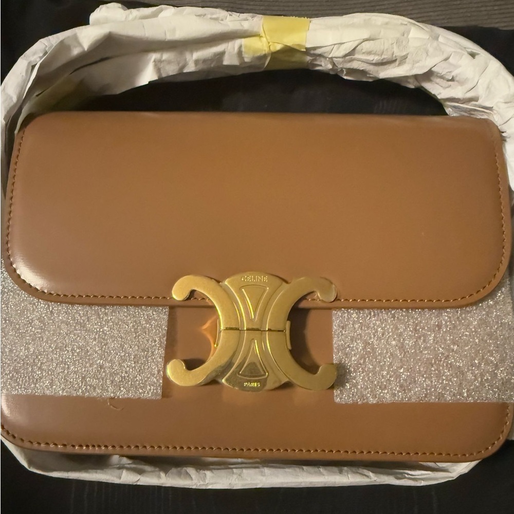 Celine Teen Triomphe in Bronze Shoulder Bag